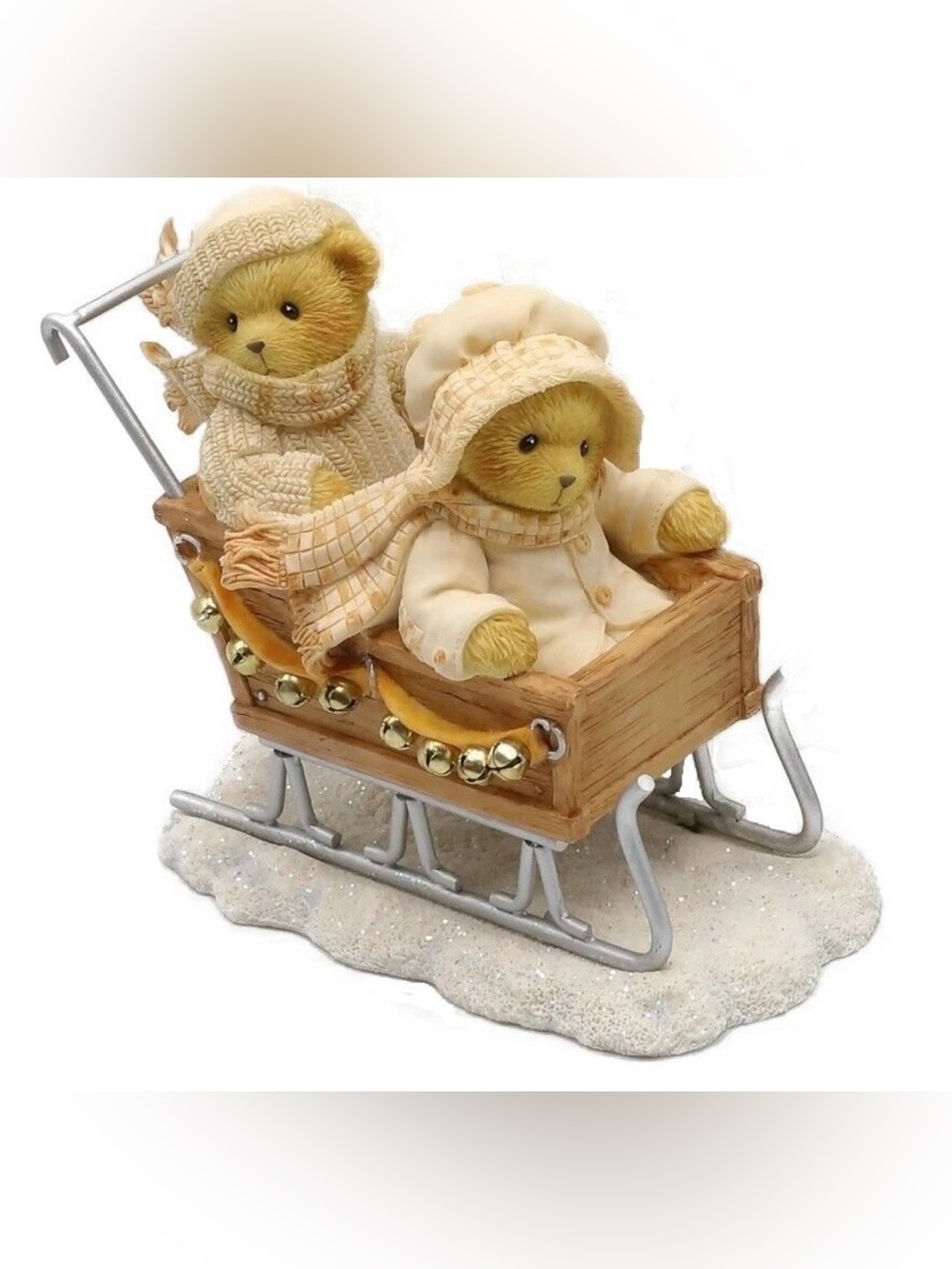 Cherished Teddies "Fran & Vinny" Sleigh Ride Figurine - Signed, with COA (2006)
